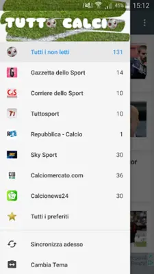 Tutto Calcio Notizie android App screenshot 3